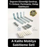 Deprem Güvenliği Dolap Duvara Sabitleme Aparatı Seti Mobilya Portmanto Gardırop Eşya L Demir Gönye