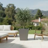 DEQQU Aura Conica 50X35CM Fiber Konik Saksı - Mat - Büyük Saksı - Fiberglass Saksı - Gri
