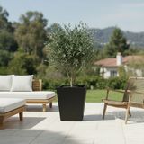 DEQQU Aura Conica 50X35CM Fiber Konik Saksı - Mat - Büyük Saksı - Fiberglass Saksı - Siyah