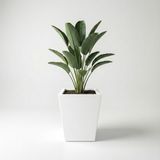 DEQQU Aura Conica 50X40CM Fiber Konik Saksı - Mat - Büyük Saksı - Fiberglass Saksı - Beyaz