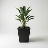 DEQQU Aura Conica 50X40CM Fiber Konik Saksı - Mat - Büyük Saksı - Fiberglass Saksı - Siyah