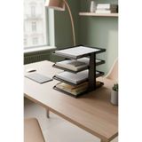 DEQQU SteelLine 4 Katlı Metal Dosya Rafı - Masa Üstü Ultra Sağlam Ofis Organizer (29.5x30.5x25cm)