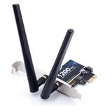 DERAPID PC BT 4.0 için AC1200 PCIe WiFi Kartı, Çift Bantlı Kablosuz Ağ Kartı (2.4Ghz/5Ghz) MU-MIMO ile Oyun, Akış, Rüzgar 11/10/8.1/8/7 (32/64-bit) için Ultra Düşük Gecikme Süresi