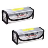 DerBlue 2 adet Ateşe Dayanıklı Patlamaya Dayanıklı Lipo Pil Kasa Çantası Lipo Pil Koruması Güvenli Çanta (185x75x60 mm)