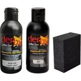 Derby Deri Döşeme Boyası + Sabitleme Cilası + Siyah Sünger 3lü Set Standart Renkler (Antrasit) - 1 kg