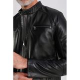 Derby Erkek Siyah Deri Mont - XL