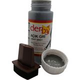 Derby Mont Direksiyon Koltuk Deri Boyası 100ML ve Saplı Sünger 1 Adet - Açık Gri