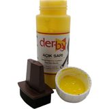 Derby Mont Direksiyon Koltuk Deri Boyası 100ML ve Saplı Sünger 1 Adet - Açık Sarı