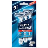 Derby Samurai 3 Tıraş Bıçağı E Vitaminli Kayganlaştırıcı Bant ile 3'lü Paket