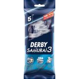 Derby Samurai 3 Tıraş Bıçağı E Vitaminli Kayganlaştırıcı Bantlı 5'li Poşet