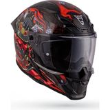 DerdG Inferno Armour Red Siyah-Kırmızı Güneş Vizörlü Kask