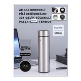 Derece Gostergeli Celik Termos Pili Degisebilen Kamp,Arac,Ofis Suzgecli Yeni Nesil Akilli Mug