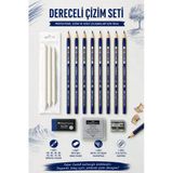 Dereceli Kalem Set Karakalem Hb,2B,3B,4B,5B,6B,7B,8B Dereceli Kalem,Hamur Silgi,Kalemtıraş,3 Lü Pastel Dağıtma,Orta Boy Sınav Silgisi