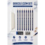 Dereceli Kalem Set Karakalem HB,2B,3B,4B,5B,6B,7B,8B Dereceli Kalem,Kalemtıraş,3 lü Pastel Dağıtma,Orta Boy Sınav Silgis