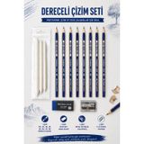 Dereceli Kalem Set Karakalem HB,2B,3B,4B,5B,6B,7B,8B Dereceli Kalem,Kalemtıraş,3 lü Pastel Dağıtma,Orta Boy Sınav Silgisi ST12477