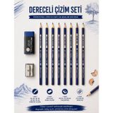 Dereceli Kalem Set Karakalem HB,2B,3B,4B,5B,6B,7B,8B Dereceli Kalem,Kalemtıraş,Orta Boy Sınav Silgisi ST12475