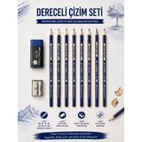 Dereceli Kalem Set Karakalem Hb,2B,3B,4B,5B,6B,7B,8B Dereceli Kalem,Kalemtıraş,Orta Boy Sınav Silgisi