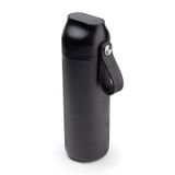 Dereceli Termos 600 ML, LCD Sıcaklık Göstergeli, 304 Çelik İç | Silikon Taşıma Askılı, 201 Çelik Dış Gövde, Vakumlu Yalıtım, Siyah Mat Finish, Geniş Ağız Açıklığı
