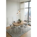 Deren Home Pufy Serisi 80X130 Açılabilir Masa +6 Adet Silinebilir Sandalye Masa Takım - Açık Gri
