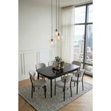 Deren Home Pufy Serisi 80X130 Açılabilir Masa +6 Adet Silinebilir Sandalye Masa Takımı - Açık Gri