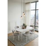 Deren Home Pufy Serisi 80X130 Açılabilir Masa +6 Adet Silinebilir Sandalye Masa Takımı - Gri