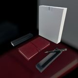 Deri 3 Içli Defter ve Kalem Seti Düz - Çizgili - Kareli Lastik Kilitli - Bordo