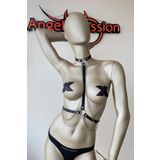 Deri Boyun Ve Bel Harness Zincir Detaylı