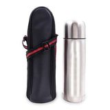 Deri Çantalı 500 ML Çelik Termos (Gri)