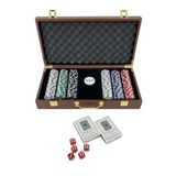 Deri Çantalı Poker Seti 300 Parça Chip Ve 2 İskambil Kağıdı Destesi