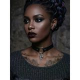 Deri Choker Yıldırım Kolye | Punk Gotik Boyunluk | Kadın Rock Stil Kolye | Ayarlanabilir Siyah Choker | Trendy Takı