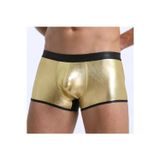 Deri Görünümlü Seksi Altın Erkek Boxer - Tanga CK274604
