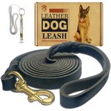Deri Köpek Tasması 8ft x 3/4", Güçlü Ağır Hizmet Hakiki Deri Örgülü Köpek Eğitim Tasması, Büyük Köpekler için Yumuşak ve Rahat Deri Tasma, Orta Küçük Köpekler (Siyah, 8FT* 3/4")