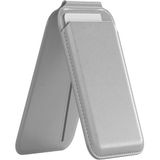 Deri MagSafe Uyumlu Cüzdan, Güçlü Manyetik Çekim, Güçlü Çekim Gücü, İnce Tasarım Apple Iphone 12/13/14/15/16 Serisi ile Uyumlu (Gri)