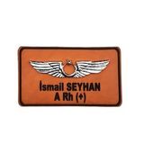 Deri Metal Rozetli Pilot İsimliği Tulum İsimlik - Deri İsimlik - Pilot İsimlik