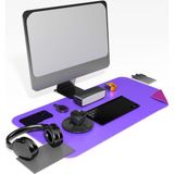 Deri Mousepad Oyuncu Matı Laptop ve Bilgisayar Uyumlu Geniş Gaming Masa Sümeni ve Mouse Pad 80X40CM - Mor