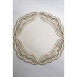 Deri Nakışlı,runner Amerikan Servis,sunumluk (Bej) - 0,5 x 9 cm - Çok Renkli