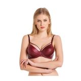 Deri Pencere Detaylı Yarım Destekli Sütyen Bordo 70B