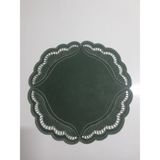Deri Ranner Sunumluk Amerikan Servis - Haki - 38 x 38 cm