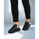 Deri Şeffaf Günlük Sneaker Ayakkabı Alexander Mcqueen Ithal - Beyaz - Siyah