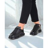 Deri Şeffaf Unisex Günlük Sneaker Ayakkabı Alexander Mcqueen Ithal - Siyah
