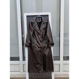 Deri Trençkot Siyah - 46