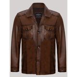 Deri Work Hakiki Deri Kahverengi Erkek Deri Mont Cepli Blazer Deri Ceket - XL - 0-Kahverengi