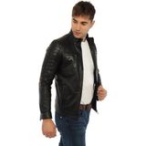 Deri Work Hakiki Deri Siyah Andy Işlemeli Erkek Deri Ceket - XL - 0 - Siyah