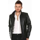 Deri Work Hakiki Deri Siyah Erkek Deri Mont Yandan Cepli Deri Ceket - 3XL - 0 - Siyah