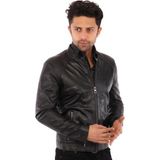 Deri Work Hakiki Deri Siyah Erkek Deri Mont Yandan Cepli Deri Ceket - XL - 0 - Siyah