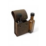 Deri Yağdanlık ve Sirkelik Seti – 2 x 100 ml Cam Şişe, Mantar Tıpalı El Yapımı Deri Kılıflı Kamp ve Piknik Yağ Sirke Seti | Tanto Bushcraft