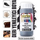 Deribo Deri Eşya, Ayakkabı, Koltuk, Direksiyon, Çanta, Deri Yenileyici Boya. 100ML. Sünger Hediyeli. - Acı Kahve