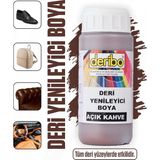Deribo Deri Eşya, Ayakkabı, Koltuk, Direksiyon, Çanta, Deri Yenileyici Boya. 100ML. Sünger Hediyeli. - Açık Kahve