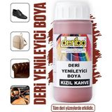 Deribo Deri Eşya, Ayakkabı, Koltuk, Direksiyon, Çanta, Deri Yenileyici Boya. 100ML. Sünger Hediyeli. - Kızıl Kahve