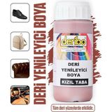 Deribo Deri Eşya, Ayakkabı, Koltuk, Direksiyon, Çanta, Deri Yenileyici Boya. 100ML. Sünger Hediyeli. - Kızıl - Taba